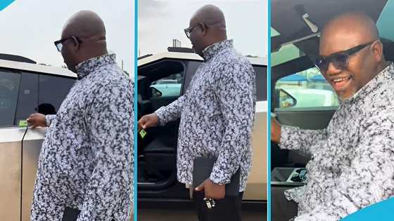 Ghanaian man turns heads with Tesla Cybertruck, earns praise from street boys