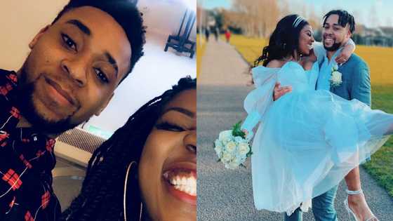 Lady celebrates saying 'I Do' on the same day 3 years after 1st date