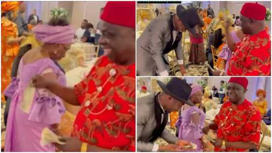 Wedding MC impresses bride’s dad, he sprays bundle of dollars on him in video