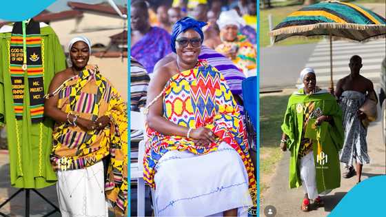 Ashanti Queen bags a Master's degree from KNUST, attends graduation ceremony in a colourful outfit