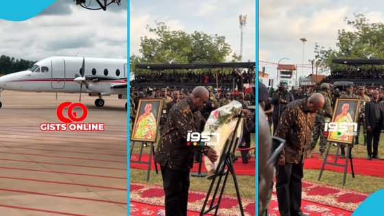 John Mahama attends Asantehemaa's funeral, lays wreath in her honour