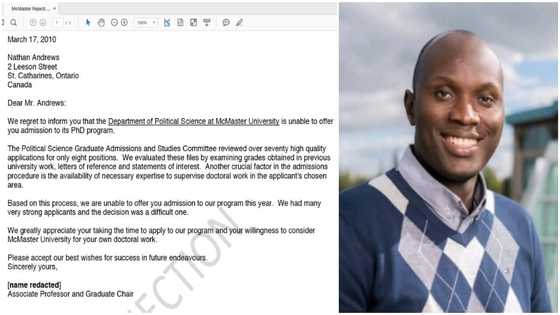 Man rejected by Canadian university in 2010 gets job in same school 11 years later, shares rejection email
