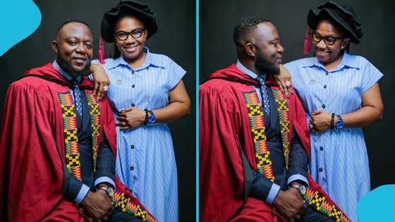 Ghanaian woman celebrates hubby for bagging PhD: "He gave me an early Val's gift"
