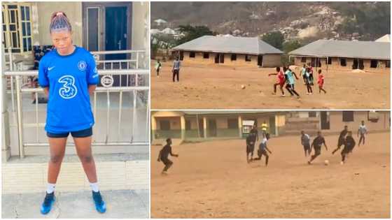 18 year old lady dribbles men on football pitch in video; goes viral with wild reactions
