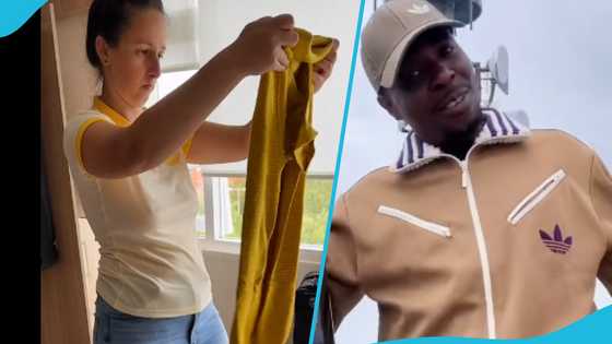 Ghanaian man abroad flaunts Romanian girlfriend in TikTok: "She does all my chores although we are not married"