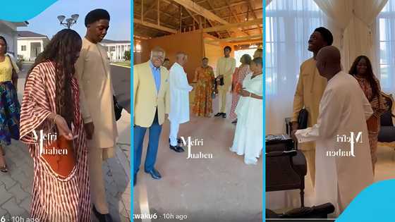 Otumfuo and his family tour Juabenhene's big mansion, videos stir reactions