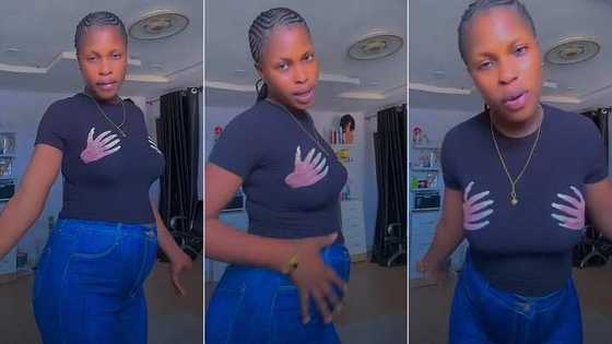 "Please help me": Lady who gave birth displays big tummy in video seeks advice to reduce it