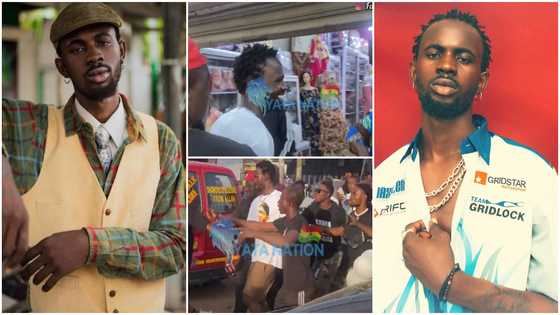 Black Sherif Visits Market Place And Excited Crowd Show Him Love; Video Pleases Netizens