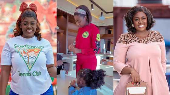 Tracey Boakye flies her kids' nanny abroad to have fun with them, fans praise her in video