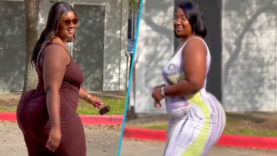 Plus-size lady shows off curvy figure in sensational video, men gush over her: “Be my woman”