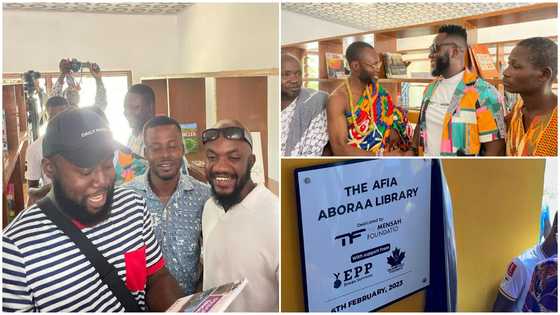 Sarkodie's DJ, DJ Mensah opens library for school in the Central Region, videos from ceremony emerge