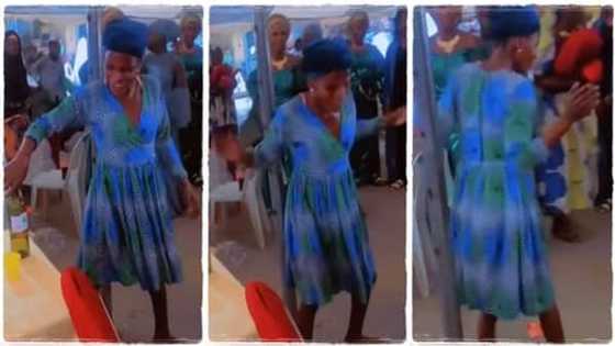 Grandmother in gown distracts fellow women at a gathering, dances with swag and youthful energy in viral video