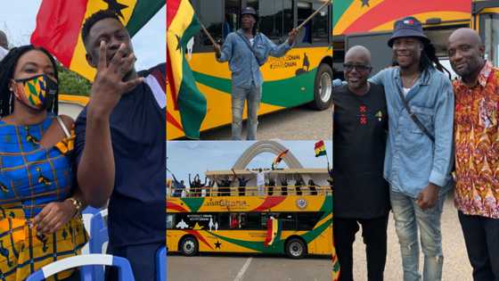 Stonebwoy joins Ghana Tourism Authority to outdoor 'Aunty Deede' buses; beautiful photos drop