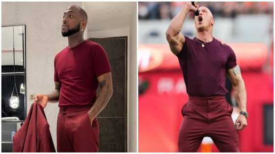 Celebrity style steal: Davido and Hollywood star Dwayne Johnson rock similar look, fans react