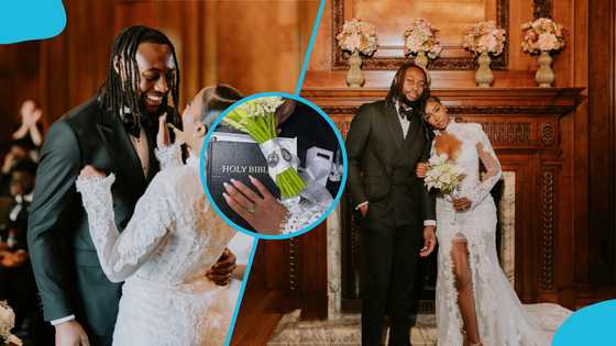 Semenyo weds British bae in a simple wedding ceremony (Photos)