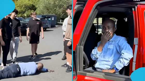 High school students in UK gift kind Ghanaian man GH¢313K jeep for being cheerful: "He deserves it"