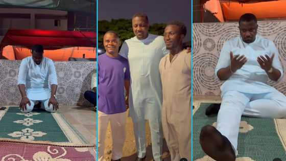 John Dumelo worships with his Muslim constituents and donates items for their fasting
