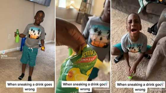 Boy stealing drink gets pranked by mom to think its booze, his reactions is priceless