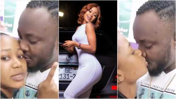 Mouth-to-mouth: DKB and Akuapem Poloo share hot 'bedroom' kiss in video after April Fool's Day prank