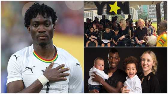 Marie-Claire Rupio: Christian Atsu's wife looks gorgeous in black African print dress for funeral ceremony