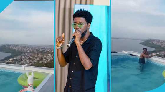 Tic Tac and his family swim in their rooftop pool overlooking the Weija Dam, video awes fans