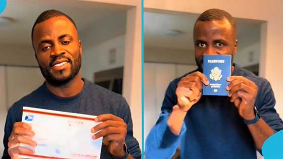 Ghanaian man secures American citizenship, flaunts new passport on social media