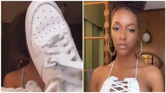 Creative lady destroys expensive sneakers & makes cute crop top out of it; video attracts huge reactions