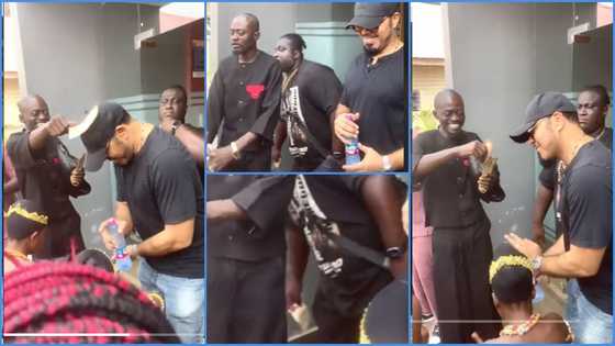 Lil Win showers Ramsey Nouah with money as he dances, bodyguard pockets GH¢50 note