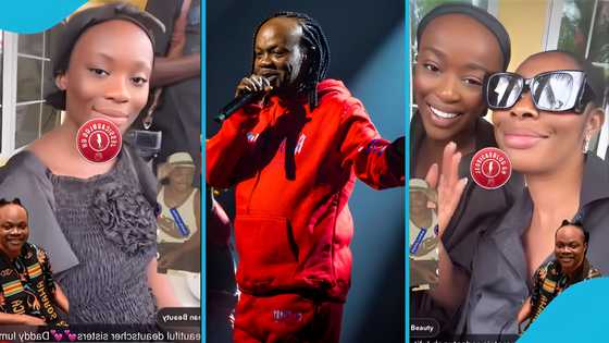 Daddy Lumba's twin daughters bond with Kenpong's wife as they mourn their father at home, video