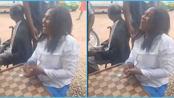 NPP parliamentary candidate for Ablekuma North plays draught with constituents “Election settings”