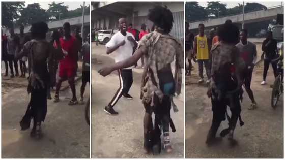 Mentally-ill man goes viral with his dance moves as he battles group on dancefloor in video