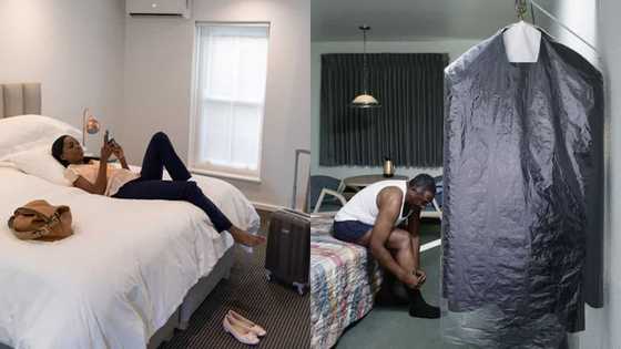 Husband who took side chick to hotel bumps into his wife who went there with another man:"Things are happening"