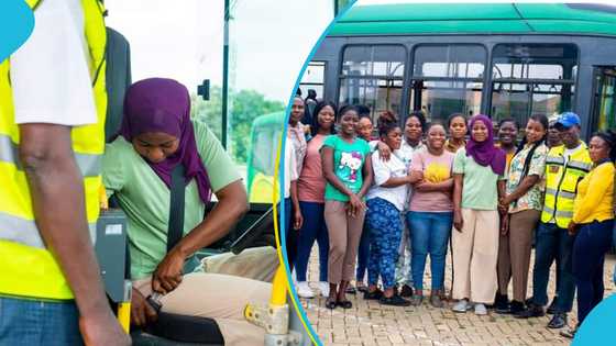 Kayayei under Bawumia's Empowerment Programme receive driving lessons in Ayalolo buses