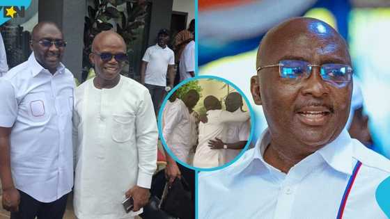 Nhyiaeso MP Stephen Amoah hugs Bawumia after intense presidential primary: "United for power"