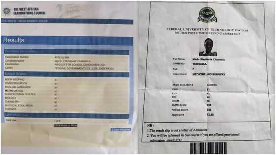 Smart girl scores straight A’s in all her WAEC papers; gets celebrated as her results pop up online