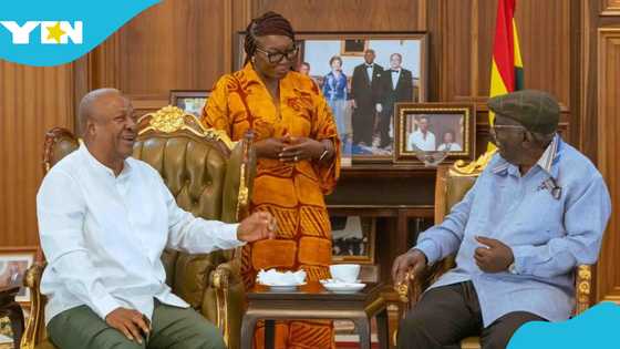 All smiles as Mahama makes Christmas visit to Kufuor and his family