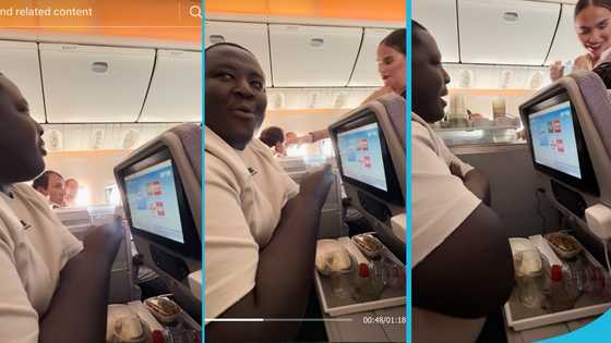 Oheneba Jude insults Emirates Air hostess, call her a fool for serving him 'tasteless' meal