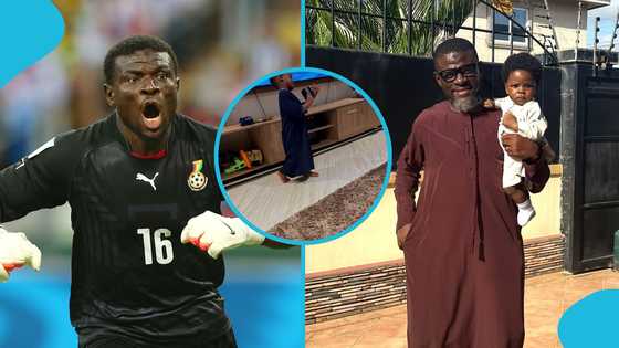 Happy Eid Mubarak: Former Ghana goalkeeper shares family moment with his cute children (Photos)