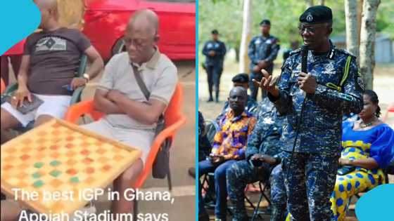 Down-to-earth: Ghana’s IGP Dr Akuffo Dampare plays draughts with individuals in public
