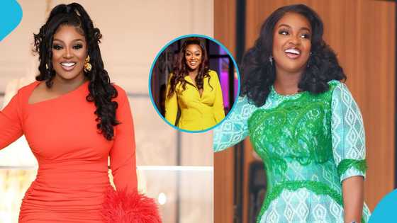 Jackie Appiah makes a classic pantsuit statement with this fabulous look styled with GH¢60,000 Lanvin cat bag