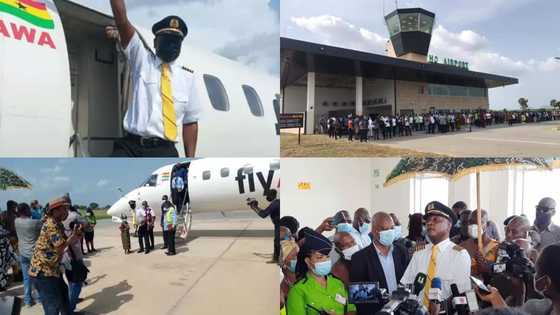 Historic: Beautiful video and photos emerge as a plane lands at Ho Airport for the 1st time