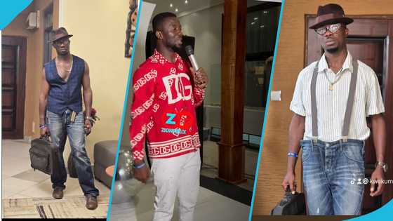 Kwaku Manu looks unrecognisable in a stylish Dolce & Gabbana shirt and white trousers to Casa Grande's launch