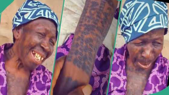 "She used to be a baddie": Video of Nigerian grandma covered in tattoos goes viral, people react