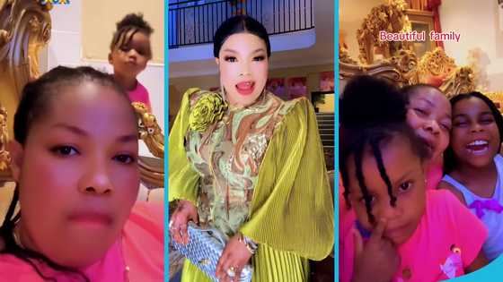 Agradaa spends fun times with her two daughters and hubby: "Sweet mother"