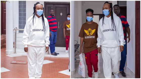Photos pop up as Daddy Lumba and son tour new radio station in stylish outfits