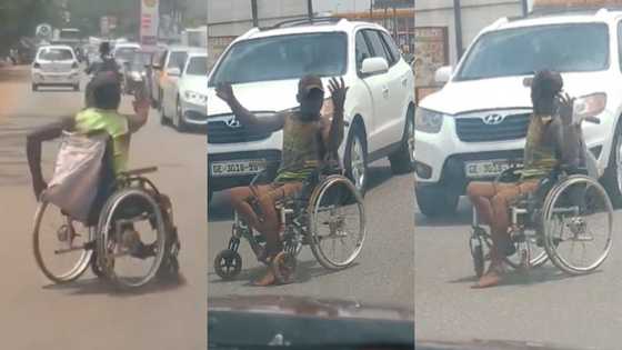 GH disabled man on wheelchair captured in video busily directing traffic in Accra in the hot sun