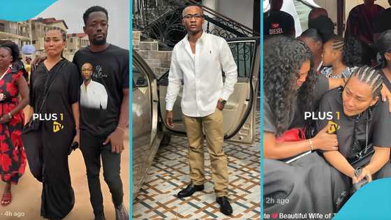Kofi Bad's pretty ex-wife breaks down in tears at her late ex-husband's funeral, video stirs sadness