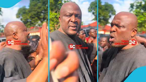 Ibrahim Mahama angrily scolds mourners at Manhyia for mobbing him and shouting praise in his ear, video