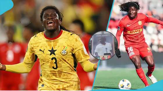 Ghana vs Panama: Caleb Yirenkyi’s carpenter father celebrates son’s goal with a banner in Bechem