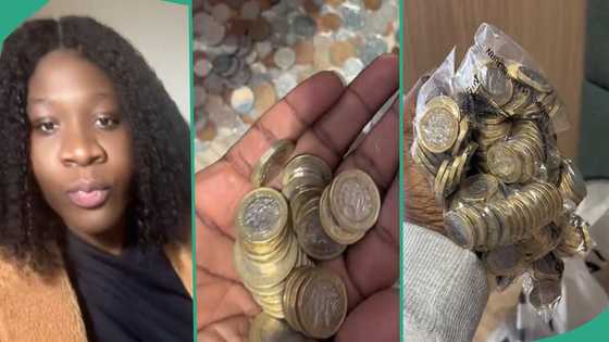 Lady in UK saves one coin daily, breaks piggy bank to show GH₵7k cash